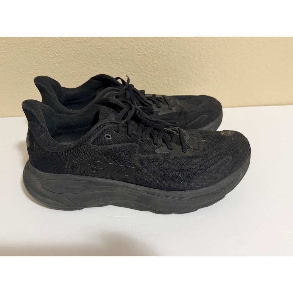 Hoka Clifton 9 Mens Running Shoes Black Black 11629010 BBLC Size 10.5 D